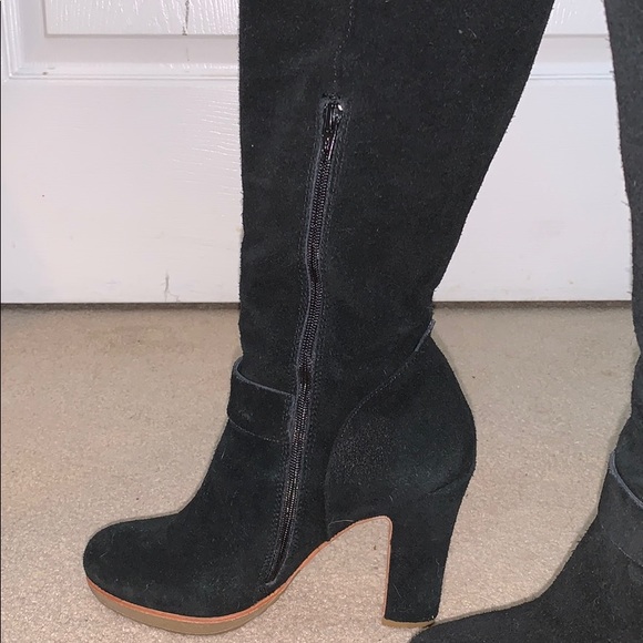 Tall Suede Boots with Heel - Picture 3 of 5